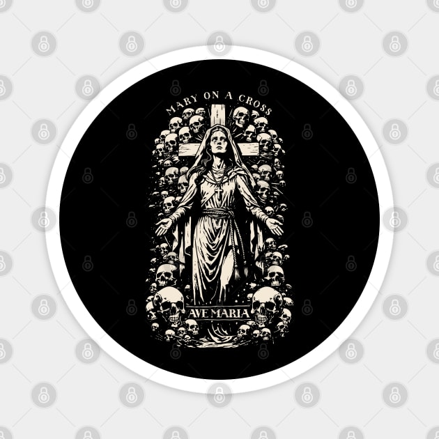 MARY ON A CROSS Magnet by artslaves